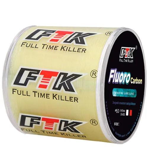 FTK Fishing Line Carbon Fiber Coating Fluorocarbon Line 300M/500M 0.14-0.5mm 4.13-34.32LB Wearable  Accessories Japan