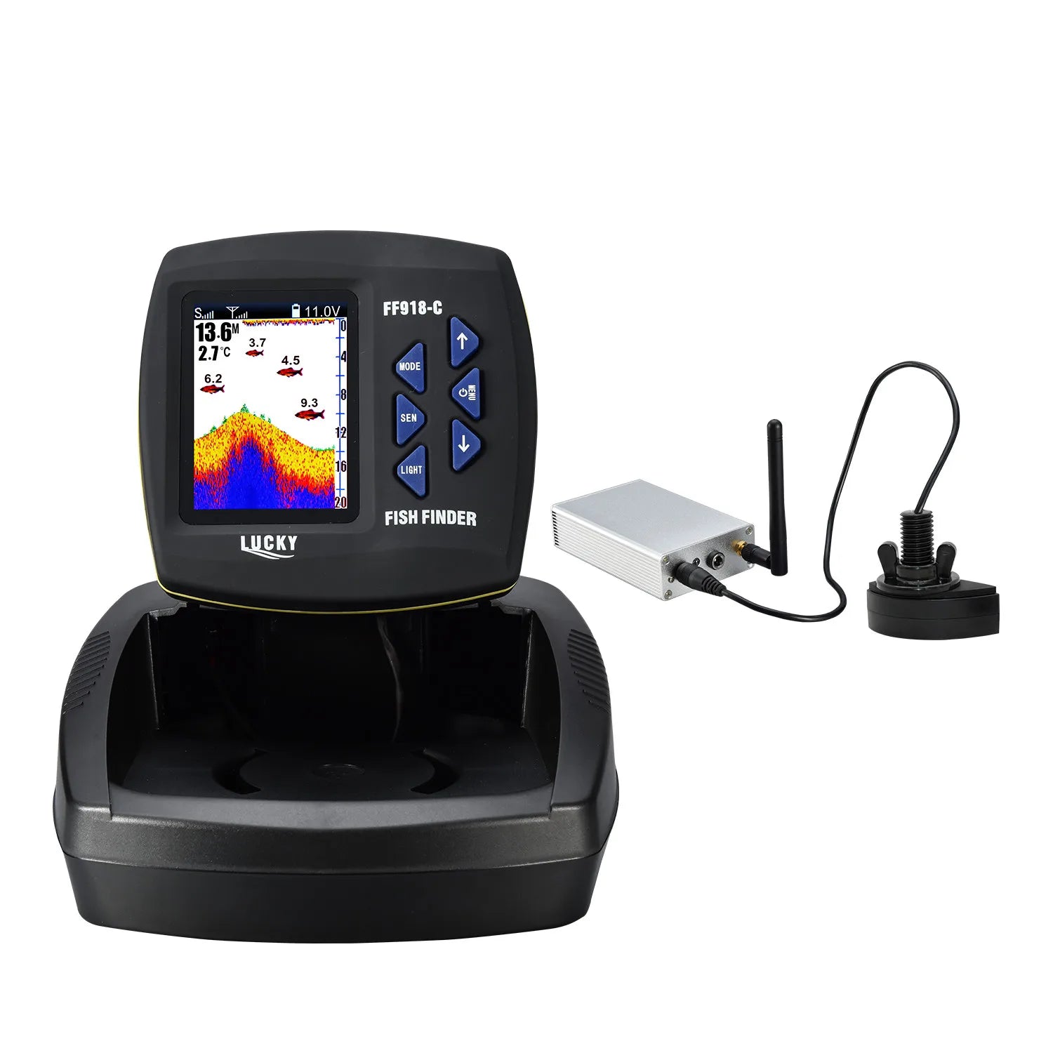 LUCKY FF918 Remote Control Bait Boat Fish Finder 3.5" LCD perating range 300m Depth Range 100M Wireless