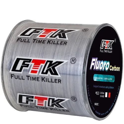 FTK Fishing Line Carbon Fiber Coating Fluorocarbon Line 300M/500M 0.14-0.5mm 4.13-34.32LB Wearable  Accessories Japan