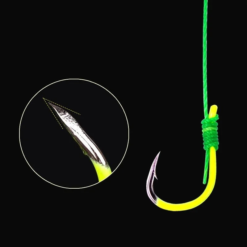 5 Pcs/Set Double Hook Fishing Line Stainless Steel Barbed Carp Hooks Bait Feeder Spring Fish Hook Tools Accessories fishing