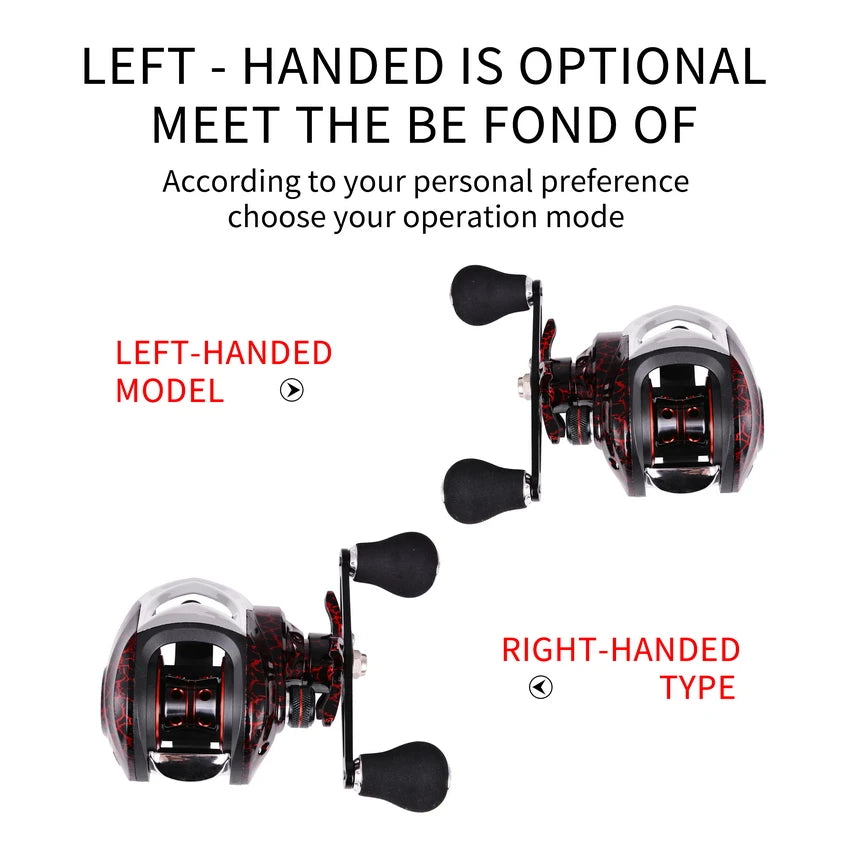 Fishing Baitcasting Reel All Metal Spool 18+1BB 10kg/22LB Max Drag Speed Ratio 7.2:1 Magnetic Metal Casting Pesca Fishing Reels