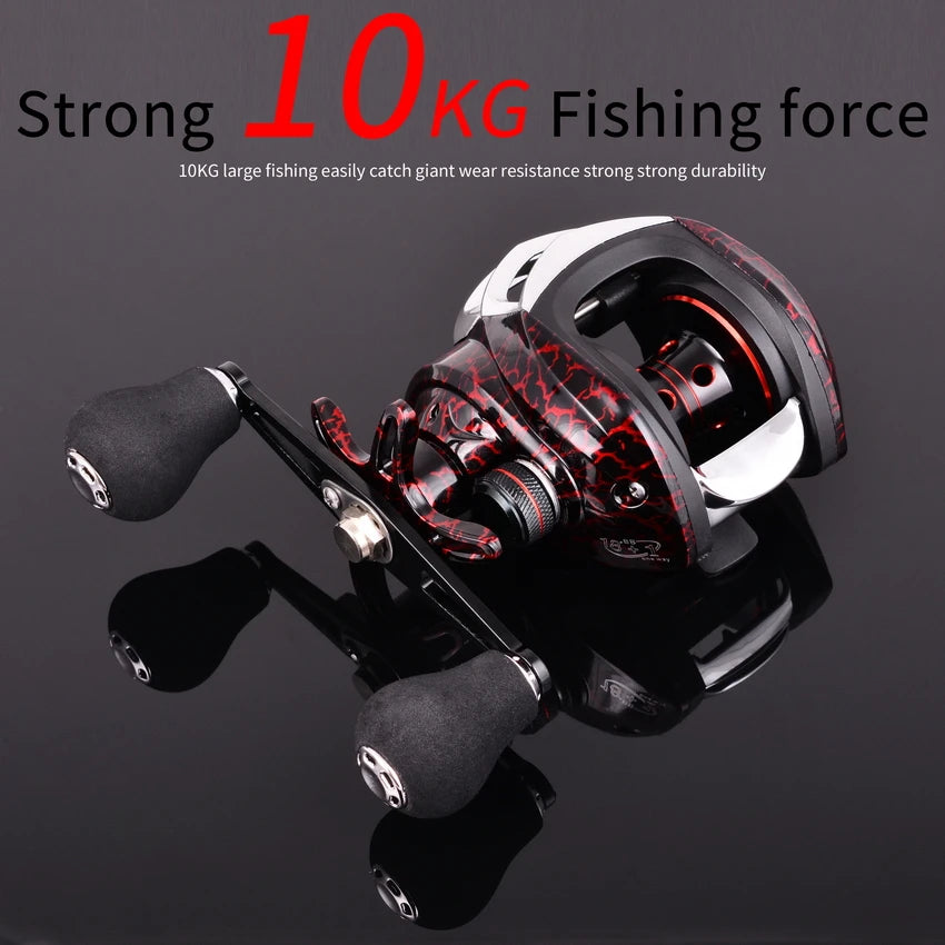 Fishing Baitcasting Reel All Metal Spool 18+1BB 10kg/22LB Max Drag Speed Ratio 7.2:1 Magnetic Metal Casting Pesca Fishing Reels