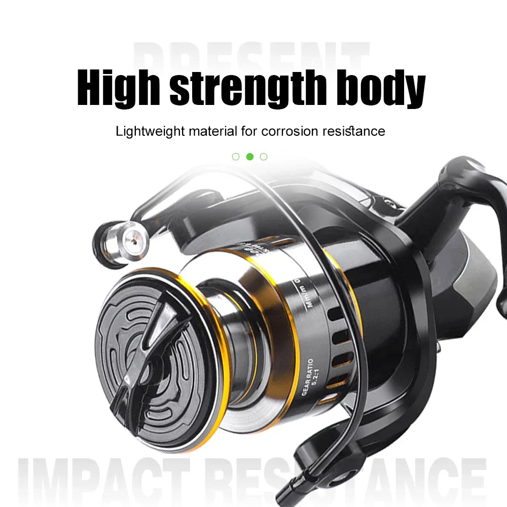 Fishing Spinning Reel, Metal Spool 5.2:1/4.7:113BB, Ball Bearings Carp Fishing Reel, BK2000-7000 ,Metal Line Cup, Sea Tackle