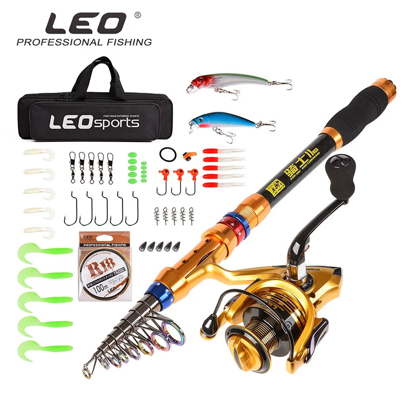 1.8-3.6m Feeder Sea Pole Combo Carbon Telescopic Spinning Fishing Rod Reel Set Short Travel Pole Combo Baitcasting Rod Full Set