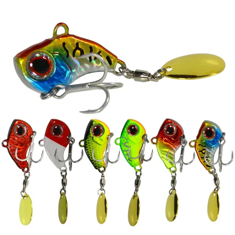 Metal Mini VIB With Spoon Fishing Lure 9/13/16/22G Fish Hooks Fishing Tackle Pin Crankbait Vibration Spinner Sinking Bait Lure