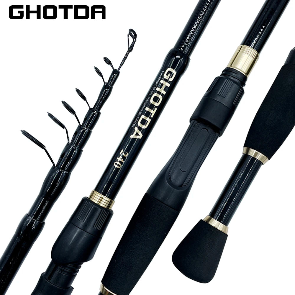 Ghotda 1.6-2.4M Telescopic Lure Rod With  Spining Reel combination High Speed Reel DC1000/2000/3000/4000Series