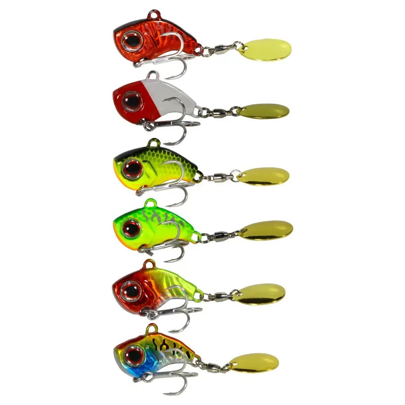 Metal Mini VIB With Spoon Fishing Lure 9/13/16/22G Fish Hooks Fishing Tackle Pin Crankbait Vibration Spinner Sinking Bait Lure