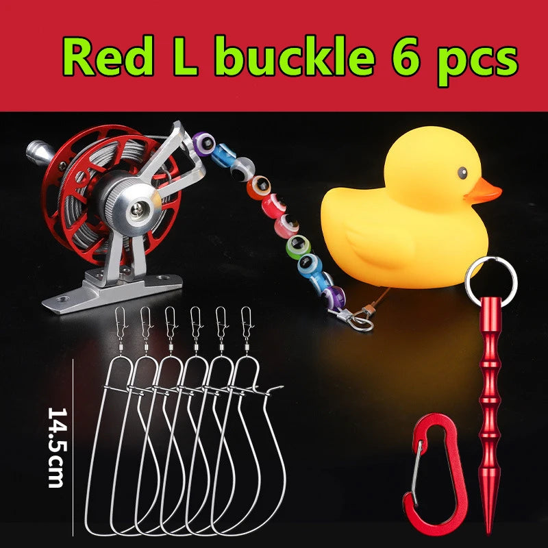 New Fish Stringer Stainless Steel Fish Buckle Soft Wire Lock Device with Small Reels Lightweight Fishing Equipment Accessories