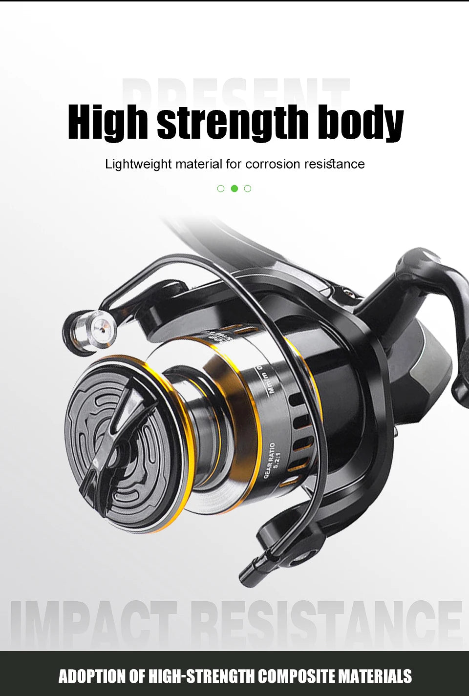 Fishing Spinning Reel, Metal Spool 5.2:1/4.7:113BB, Ball Bearings Carp Fishing Reel, BK2000-7000 ,Metal Line Cup, Sea Tackle