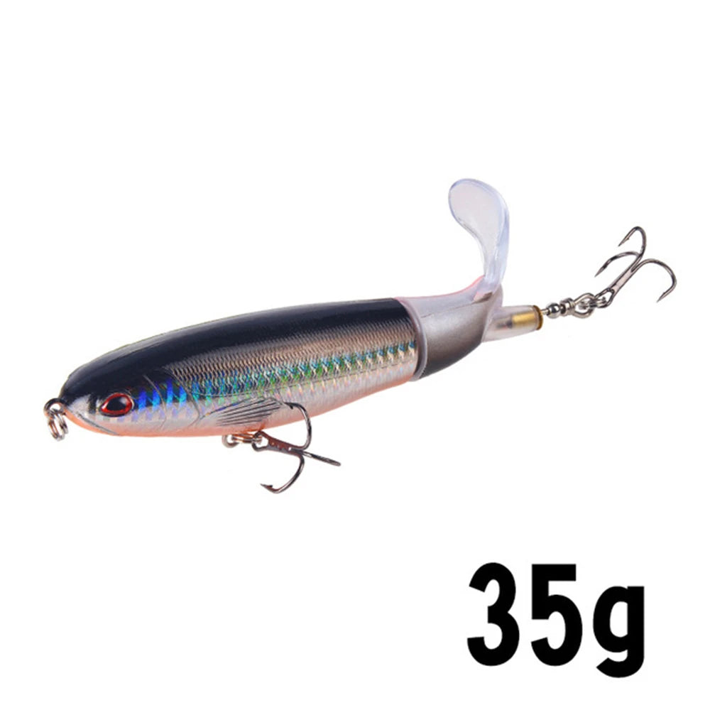 10cm/14cm Topwater Fishing Lure Whopper Popper Artificial Bait Hard Plopper Soft Rotating Tail Fishing Tackle Fishing Bait