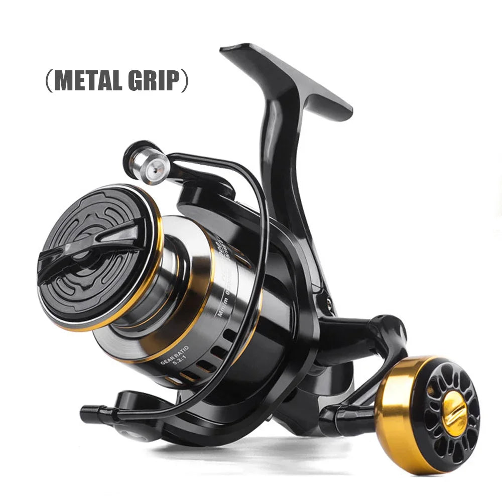 Fishing Spinning Reel, Metal Spool 5.2:1/4.7:113BB, Ball Bearings Carp Fishing Reel, BK2000-7000 ,Metal Line Cup, Sea Tackle