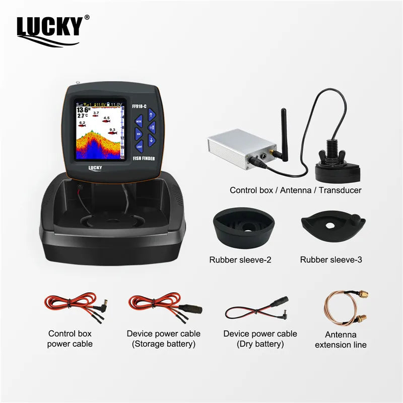 LUCKY FF918 Remote Control Bait Boat Fish Finder 3.5" LCD perating range 300m Depth Range 100M Wireless