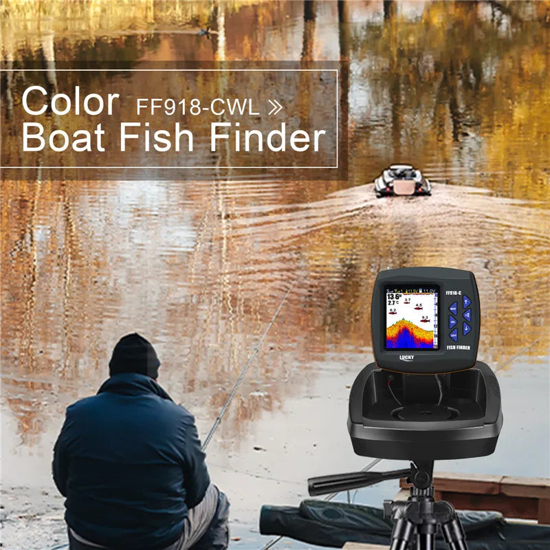 LUCKY FF918 Remote Control Bait Boat Fish Finder 3.5" LCD perating range 300m Depth Range 100M Wireless