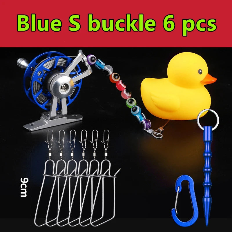 New Fish Stringer Stainless Steel Fish Buckle Soft Wire Lock Device with Small Reels Lightweight Fishing Equipment Accessories