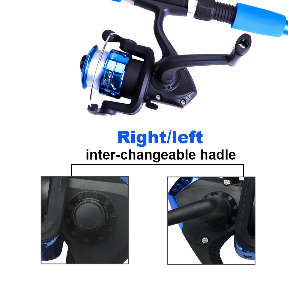 FTK 1.8m 2.1 m Telescopic Fishing Rod Reel Combo Full Kit Carbon Fiber Rod Pole Spinning Reel Fishing Bag Case Pesca Gear Set