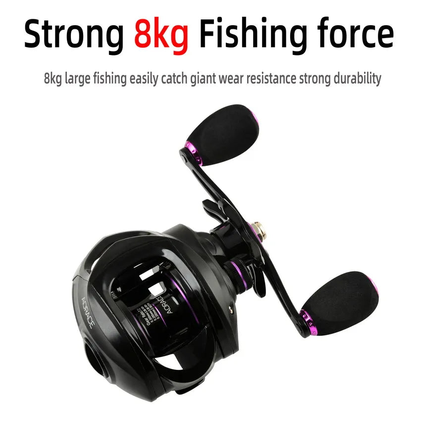 Fishing Baitcasting Reel All Metal Spool 18+1BB 10kg/22LB Max Drag Speed Ratio 7.2:1 Magnetic Metal Casting Pesca Fishing Reels