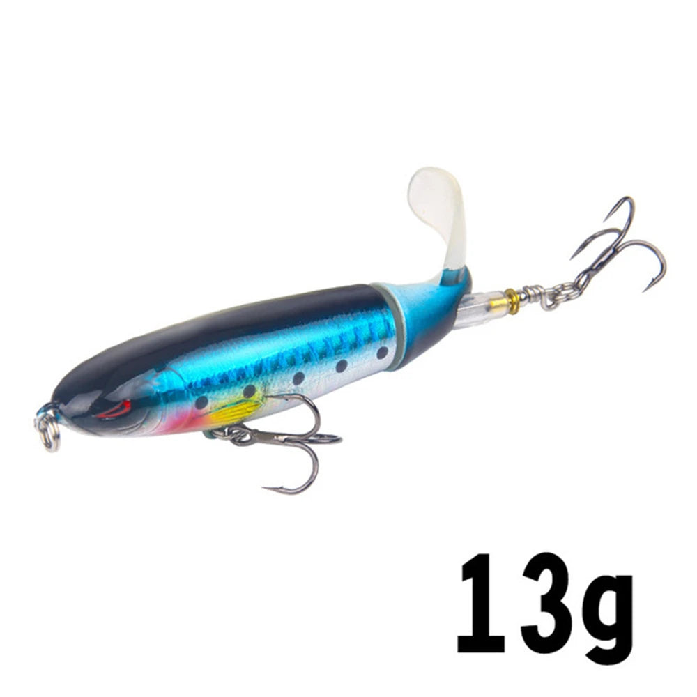 10cm/14cm Topwater Fishing Lure Whopper Popper Artificial Bait Hard Plopper Soft Rotating Tail Fishing Tackle Fishing Bait