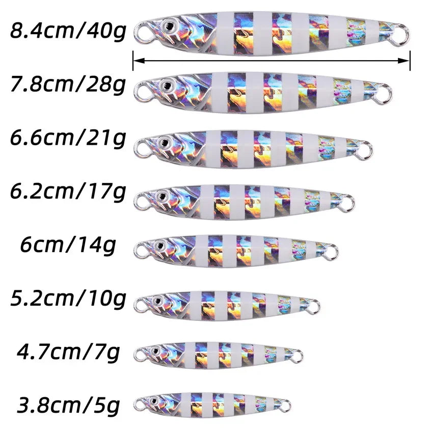 3/5/8pcs Metal Jig Fishing lure Set 7g 10g 14g 21g 28g 40g Sea Shore Casting Jigging lures Jigs Spoon Saltwater Artificial Bait