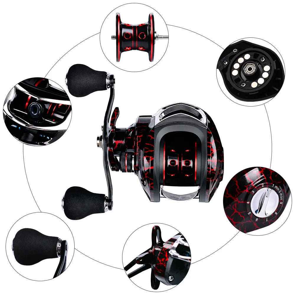 New JAPAN 18+1BB Dual Brake System Baitcasting Reel 8KG Max Drag 7.1:1 High Speed Fishing Reel for Carp Bass(Give Gifts)