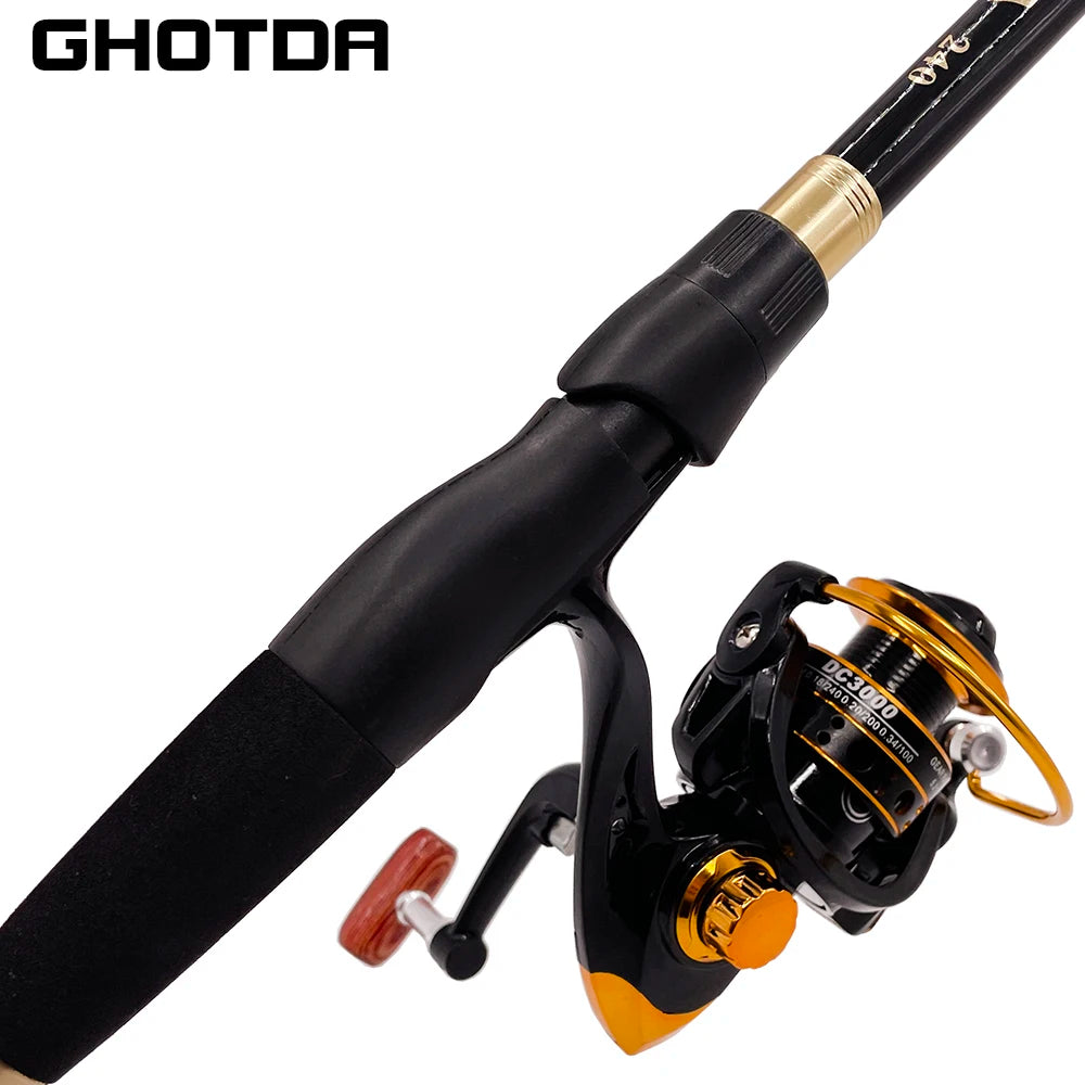 Ghotda 1.6-2.4M Telescopic Lure Rod With  Spining Reel combination High Speed Reel DC1000/2000/3000/4000Series