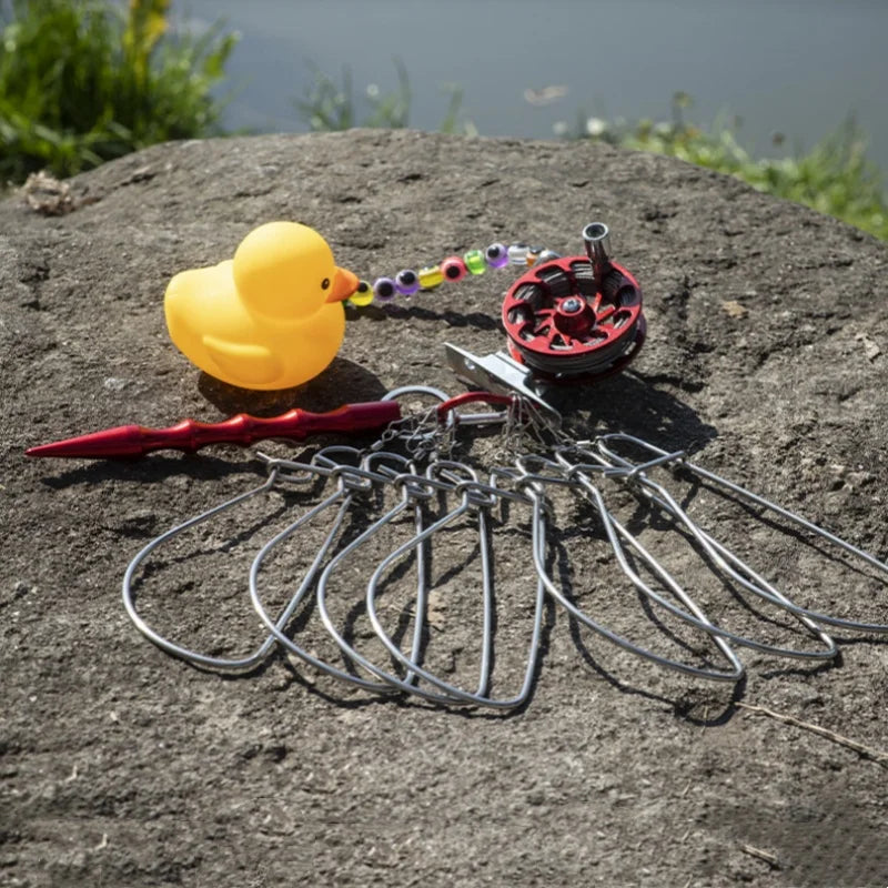 New Fish Stringer Stainless Steel Fish Buckle Soft Wire Lock Device with Small Reels Lightweight Fishing Equipment Accessories