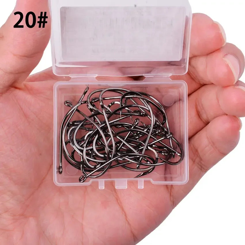 50PCS 10PCS / Box High Carbon Maruseigo Fishing Hook Fish Jig Hook Japan Carp Hook Fishing Circle Hooks Fly Fishing Tackle