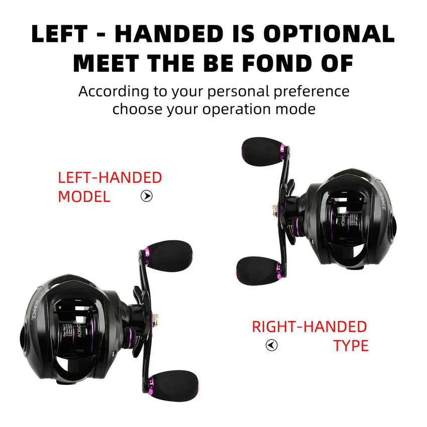 Fishing Baitcasting Reel All Metal Spool 18+1BB 10kg/22LB Max Drag Speed Ratio 7.2:1 Magnetic Metal Casting Pesca Fishing Reels