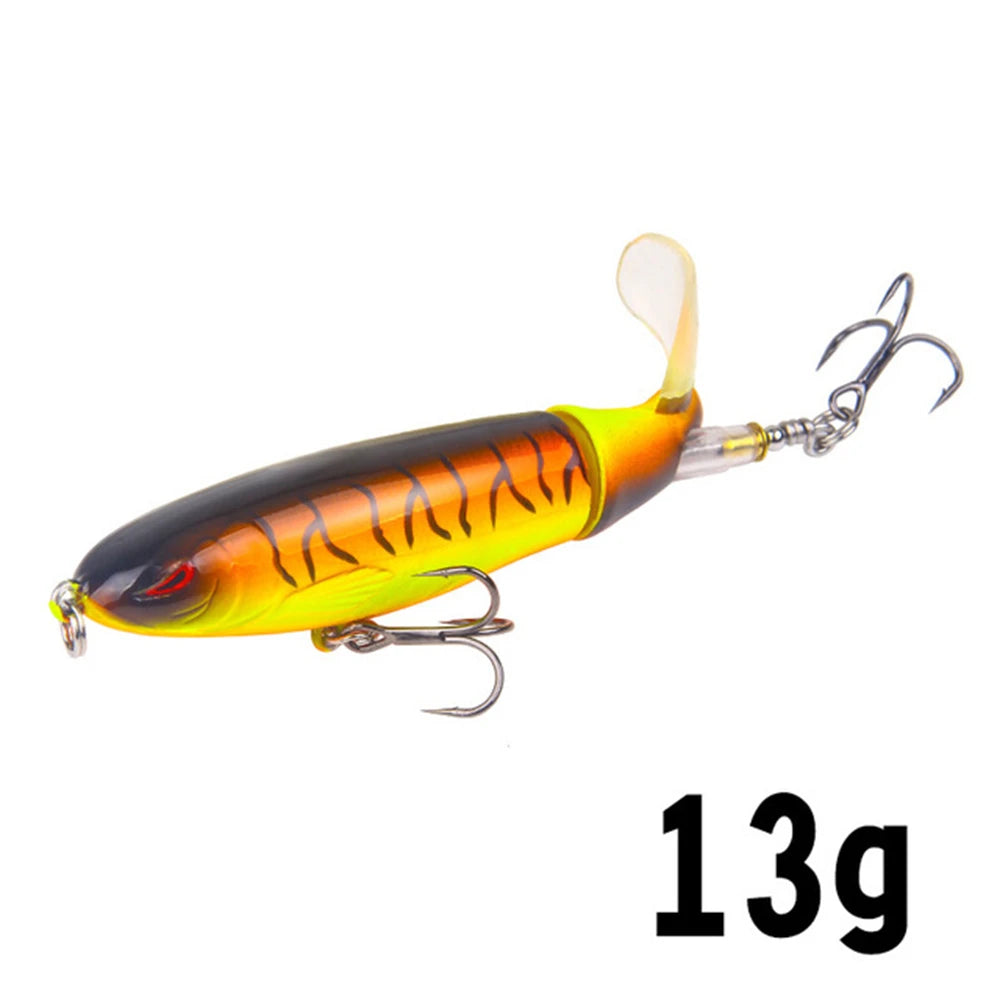 10cm/14cm Topwater Fishing Lure Whopper Popper Artificial Bait Hard Plopper Soft Rotating Tail Fishing Tackle Fishing Bait