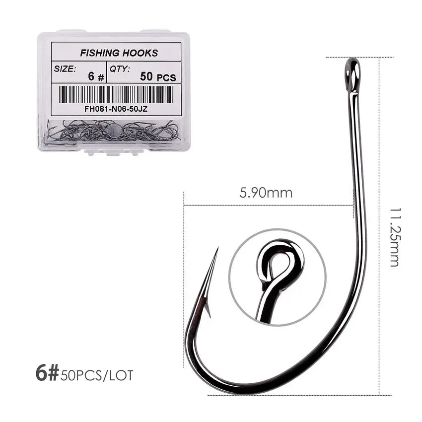 50PCS 10PCS / Box High Carbon Maruseigo Fishing Hook Fish Jig Hook Japan Carp Hook Fishing Circle Hooks Fly Fishing Tackle