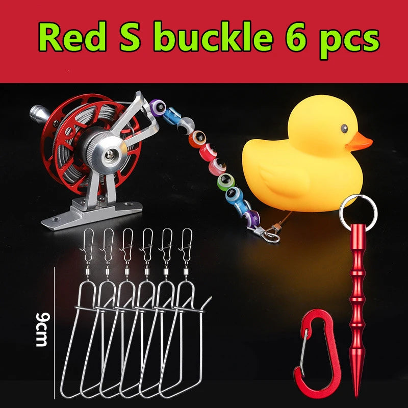 New Fish Stringer Stainless Steel Fish Buckle Soft Wire Lock Device with Small Reels Lightweight Fishing Equipment Accessories