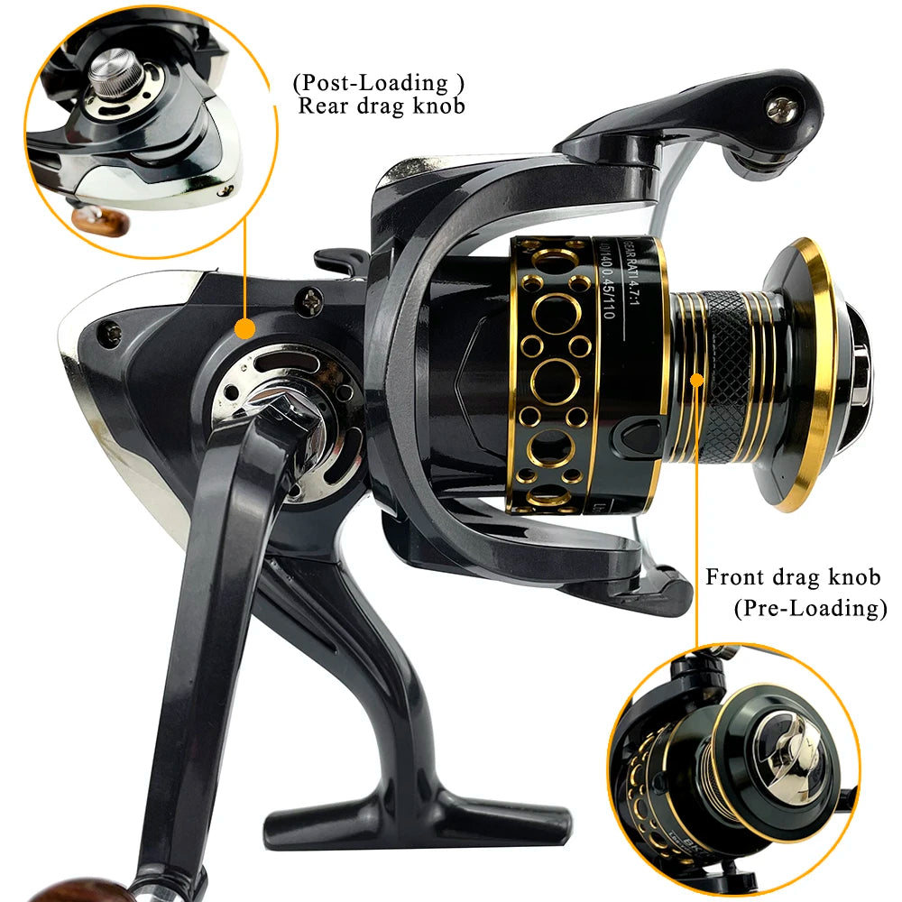 Spinning Reel 2000 - 7000 Ultralight Max Drag 12kg 5.2:1/4.7:1 Surfcasting Fishing Reel Spin Saltwater Jigging Reels