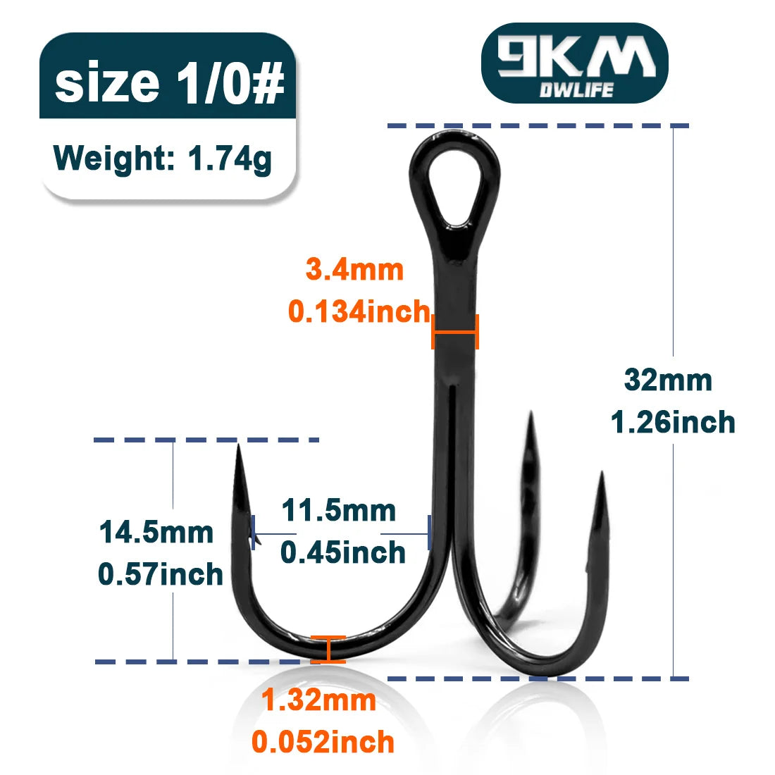 9KM Fishing Treble Hooks High Carbon Steel Brabed Sharp Triple Hook Fishing Hooks on Hard Lures Saltwater Fishing Accessories